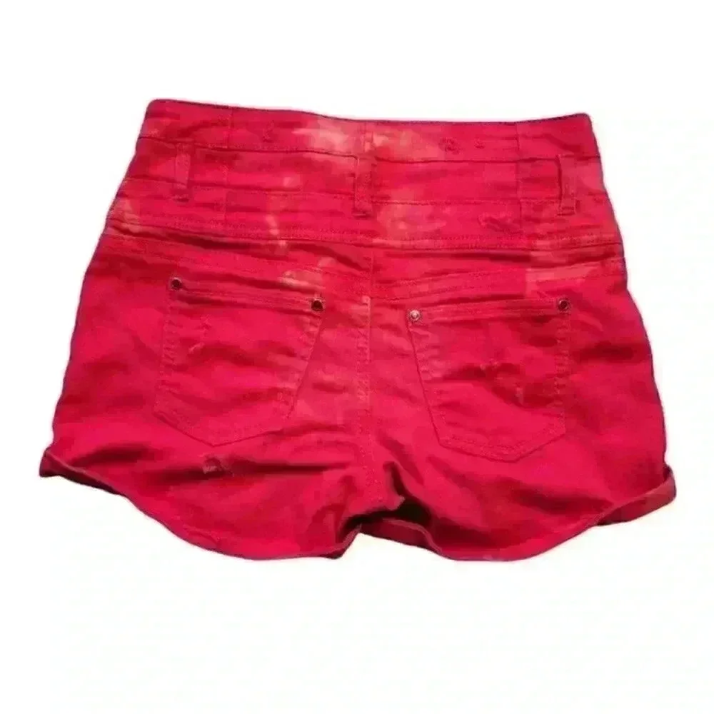 Hot Kiss Reworked red High Rise Mini Shorts women's size 6 - Picture 3 of 11
